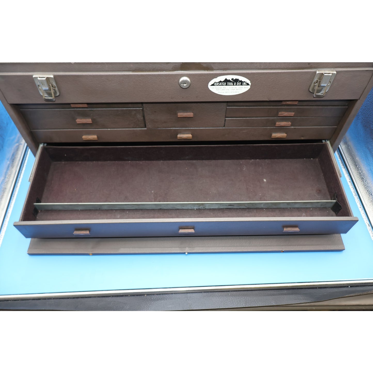 Kennedy No. 526 8 Drawer Machinist Tool Box Chest Brown Wrinkle USA No Key