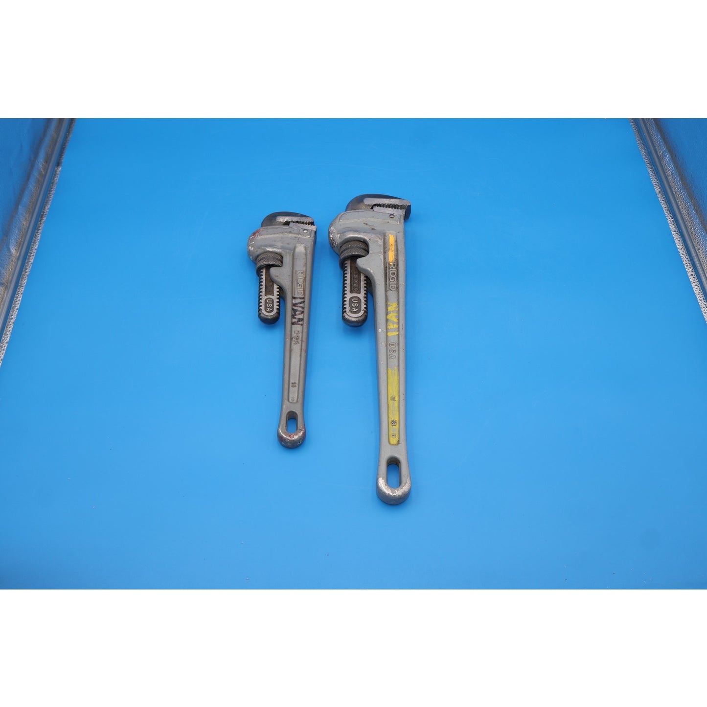 Set of 2 Ridgid Aluminum Pipe Wrenches, 18" and 14"