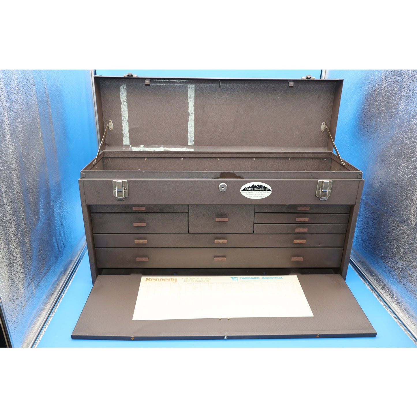 Kennedy No. 526 8 Drawer Machinist Tool Box Chest Brown Wrinkle USA No Key