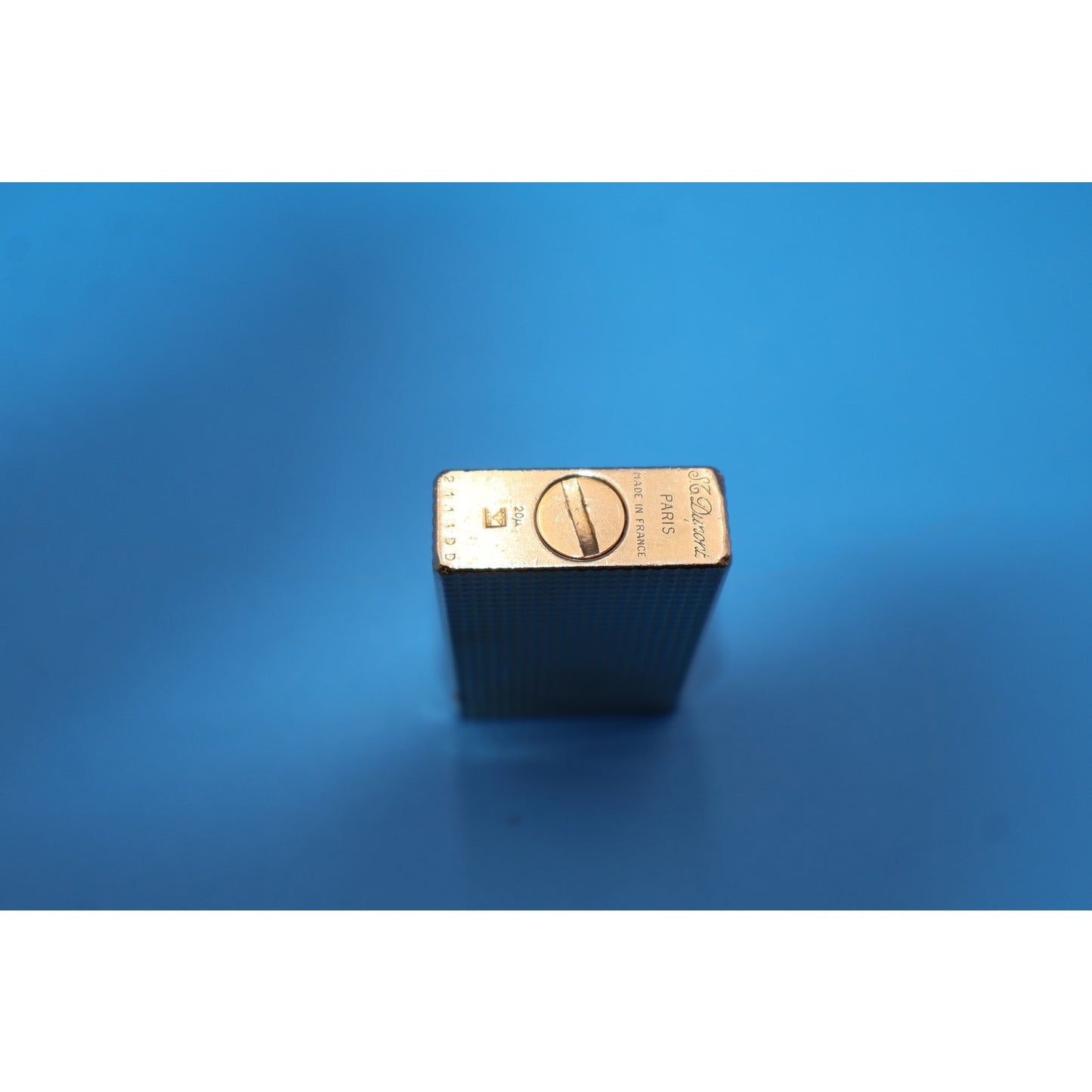 Vintage S.T. Dupont Ligne 1 Small Diamond Head 20µ Gold Plated Lighter France