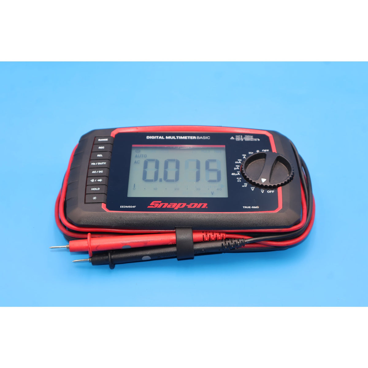 Snap-on EEDM504F Basic True RMS Digital Multimeter CAT III 600V w/ Leads & Case