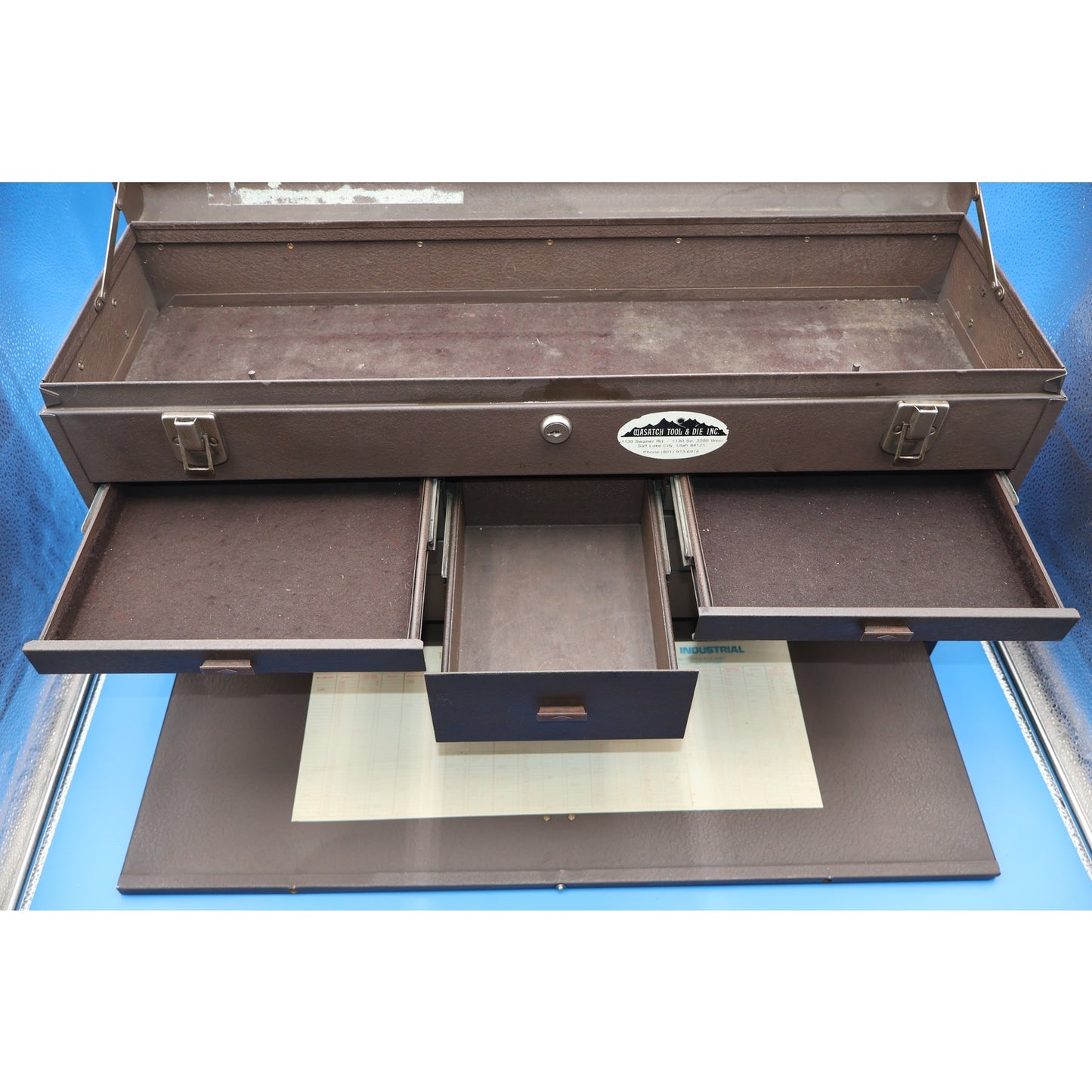 Kennedy No. 526 8 Drawer Machinist Tool Box Chest Brown Wrinkle USA No Key