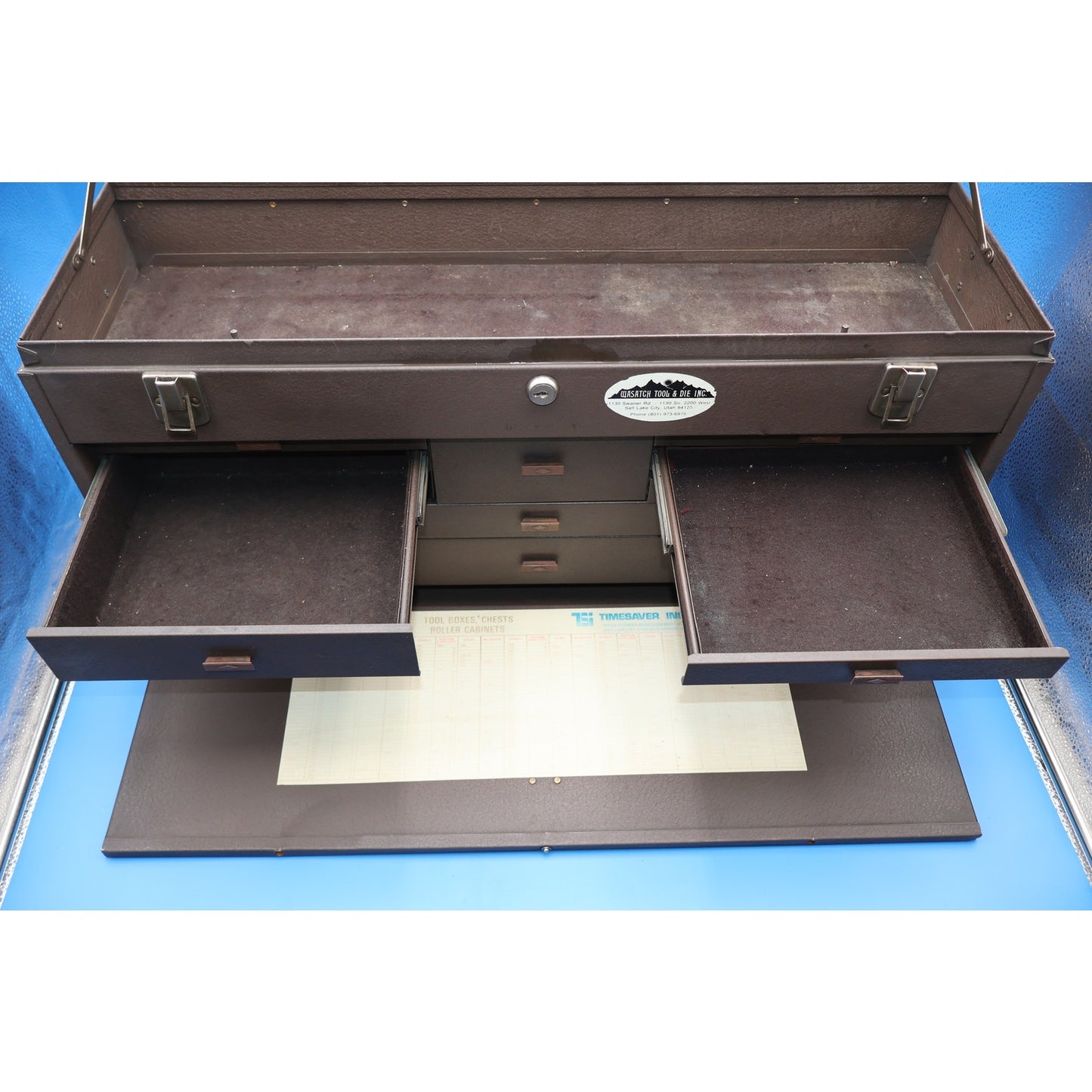Kennedy No. 526 8 Drawer Machinist Tool Box Chest Brown Wrinkle USA No Key