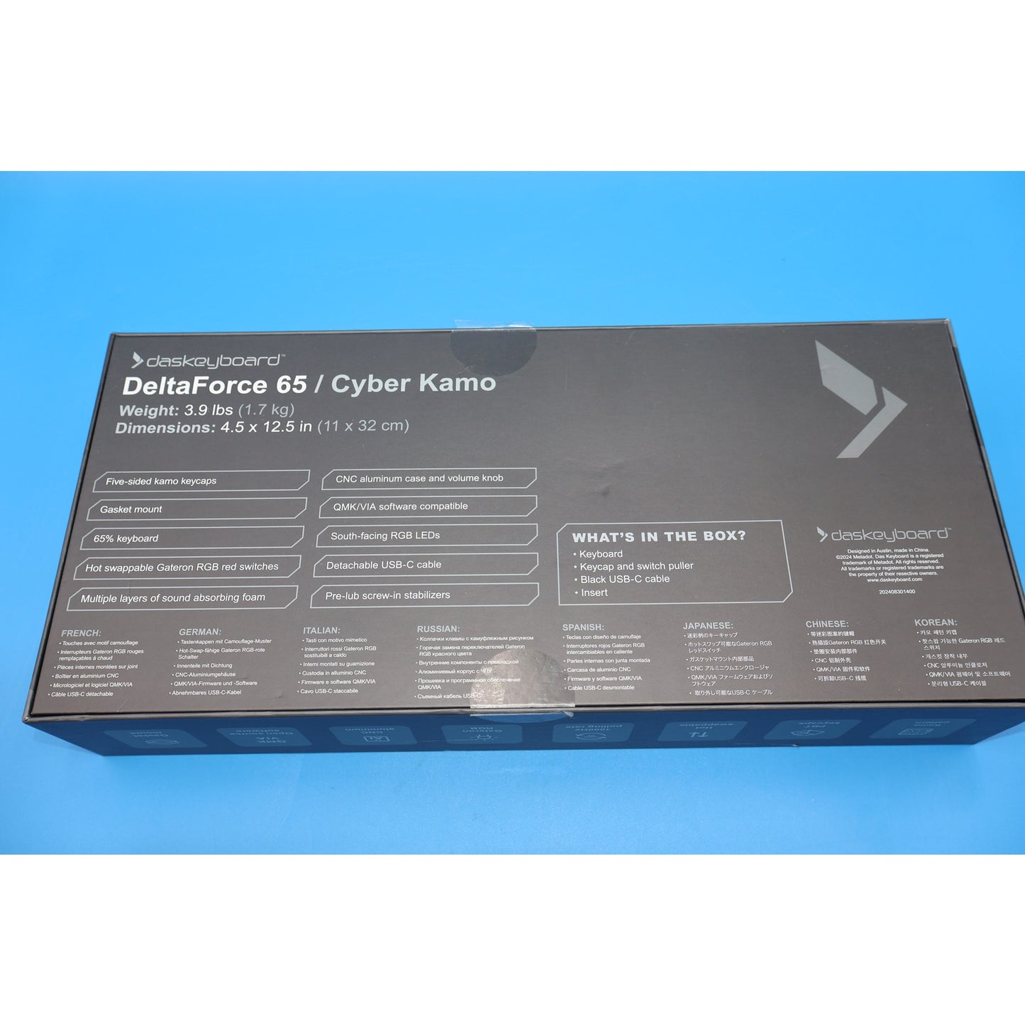 DasKeyboard Deltaforce 65 Cyber Kamo 65% Mechanical Keyboard+USB C Aviator Cable