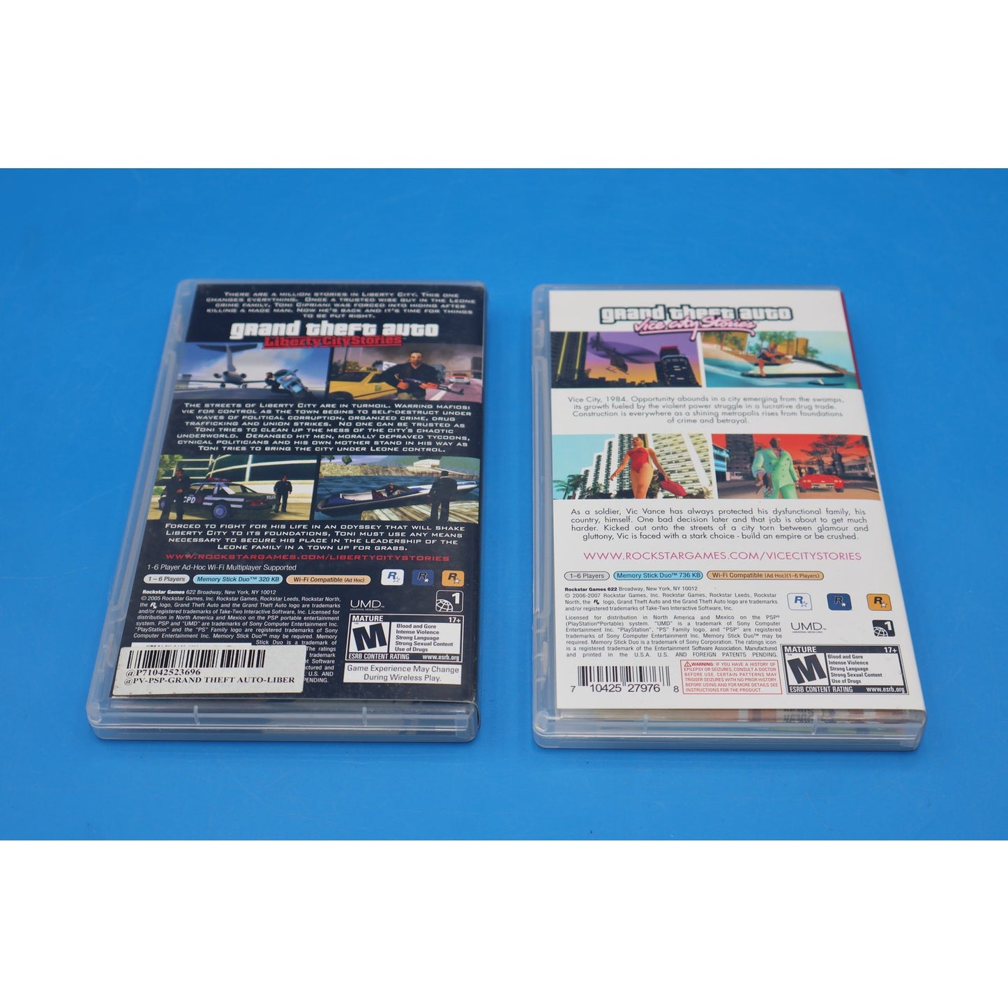 Grand Theft Auto Vice City Stories & Liberty City Stories PSP Game Lot w/ Cases