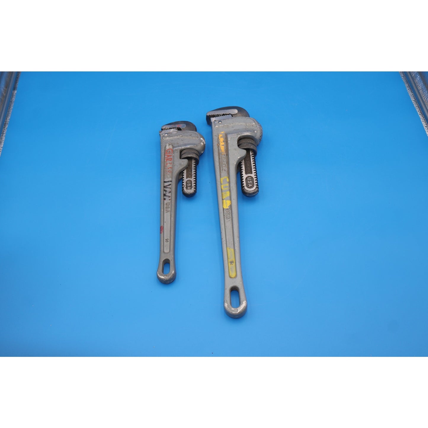 Set of 2 Ridgid Aluminum Pipe Wrenches, 18" and 14"