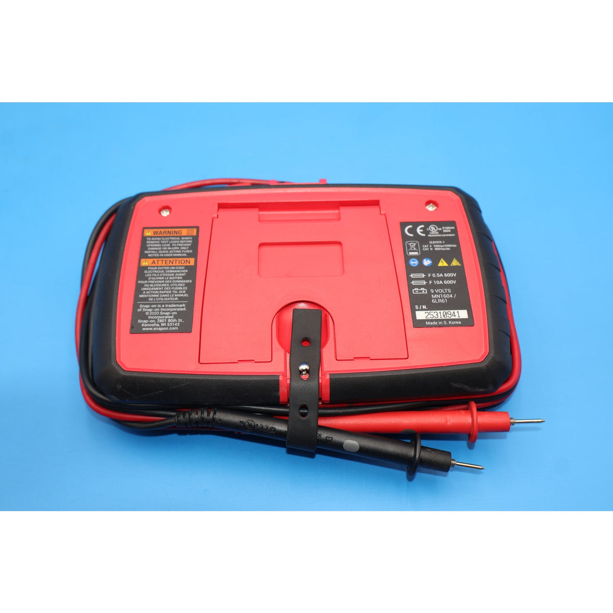 Snap-on EEDM504F Basic True RMS Digital Multimeter CAT III 600V w/ Leads & Case