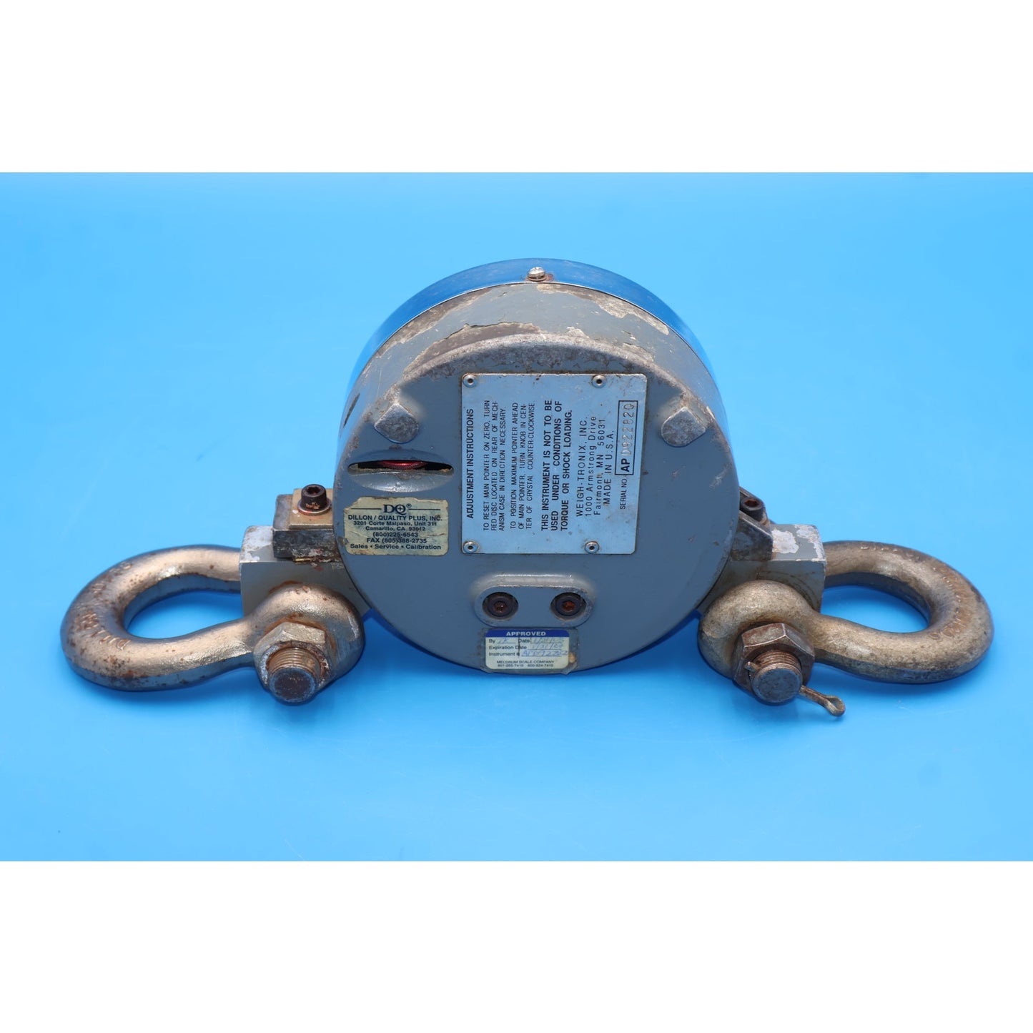 Dillon Dynamometer 1000 lb Capacity Weight Scale (10 lb Divisions)