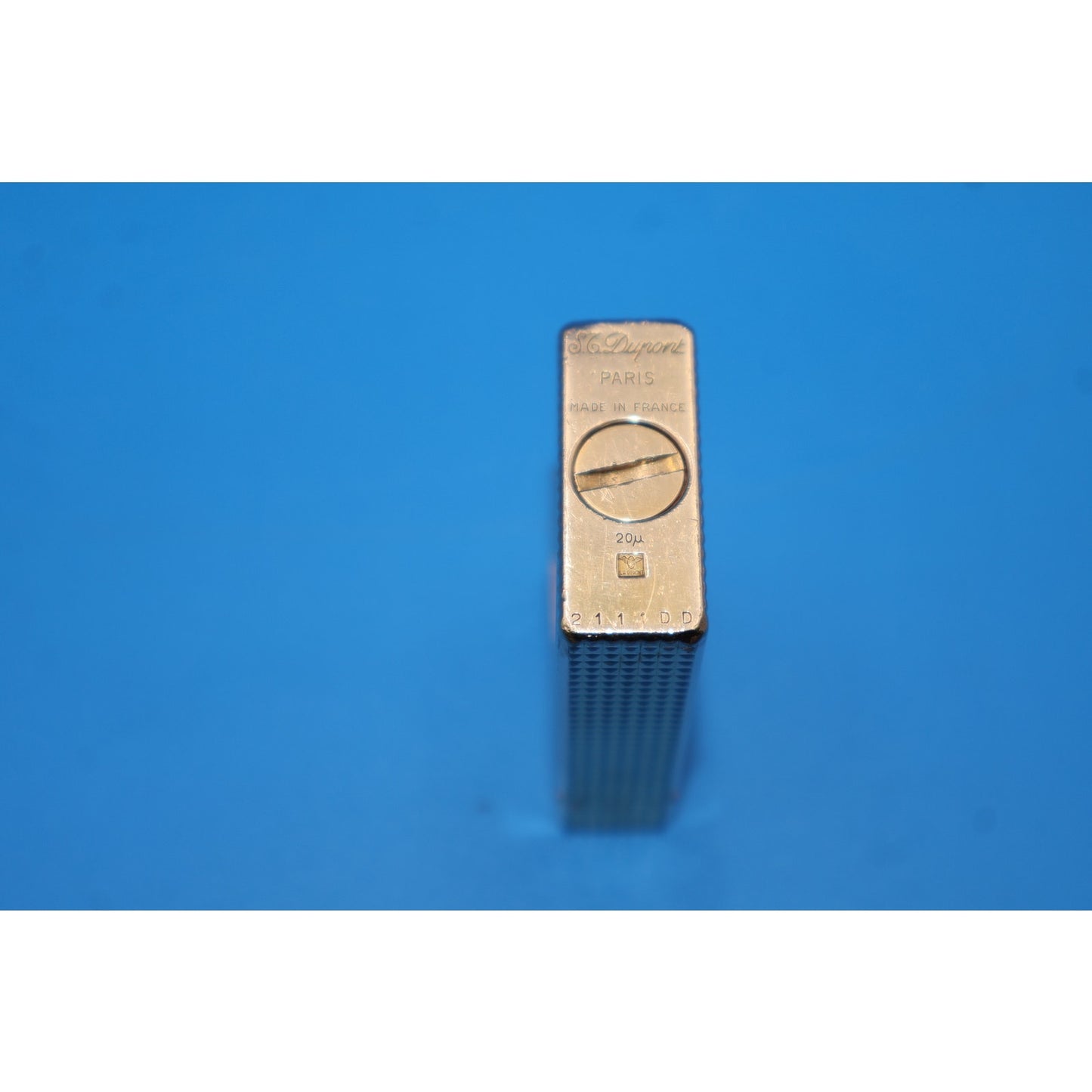 Vintage S.T. Dupont Ligne 1 Small Diamond Head 20µ Gold Plated Lighter France