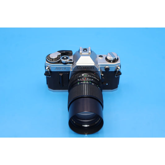 Canon AE-1 35mm SLR Film Camera with a JC Penney 135mm f/2.8 Lens
