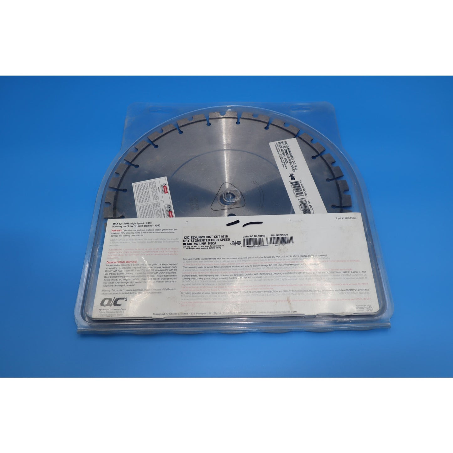 Diamond Products First Cut Expert 12x125xUNV 12" High Speed Diamond Blade, 6300, 1801509