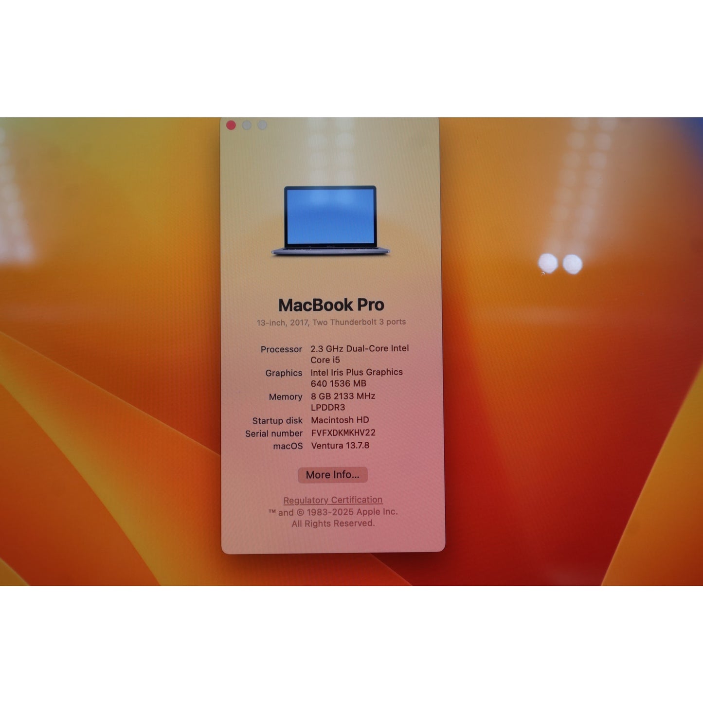 Apple MacBook Pro 13" 2017 (128GB SSD, 8GB RAM, Intel Core i5)