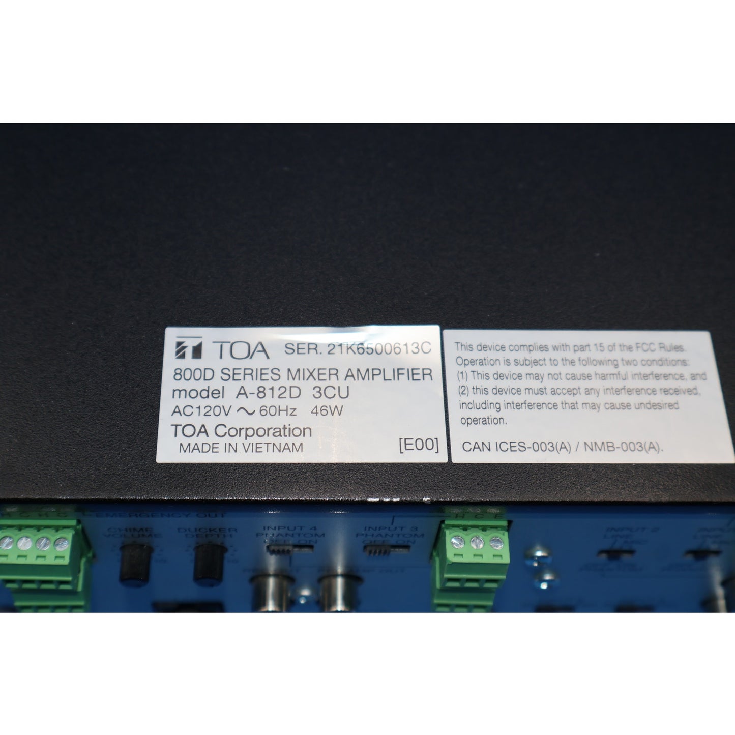 TOA A-812D 3CU Digital Mixer Amplifier