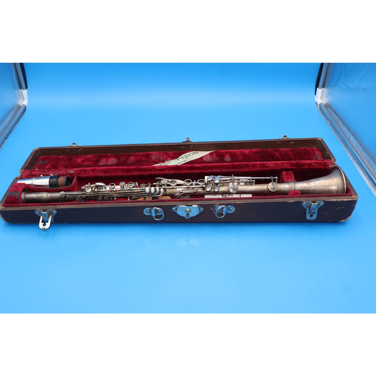 Vintage Andre Peron Paris Metal Clarinet w/ A. Perier Mouthpiece & Case As-Is