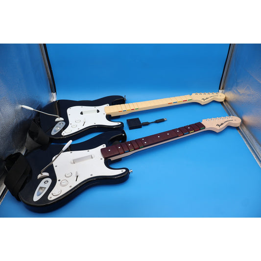 2x Rock Band Playstation Guitar Controllers Fender Stratocaster 822151 + 91261