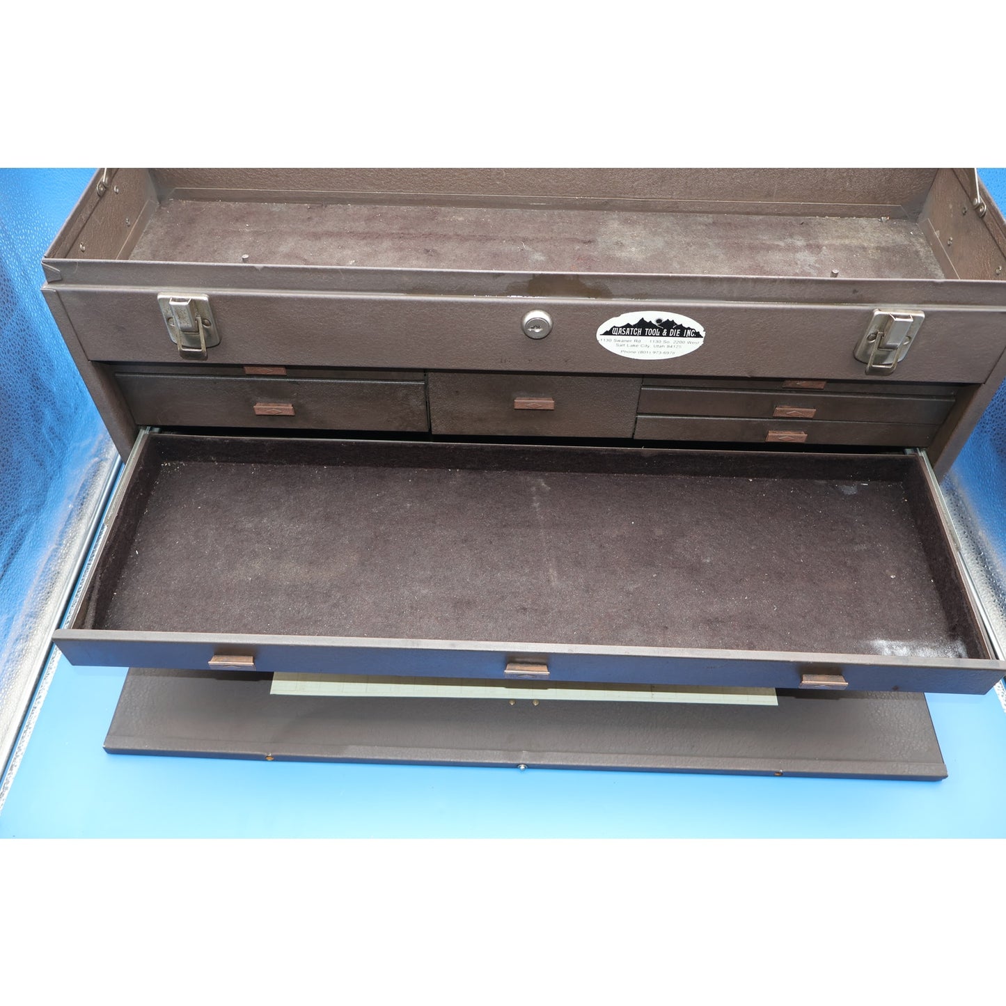 Kennedy No. 526 8 Drawer Machinist Tool Box Chest Brown Wrinkle USA No Key